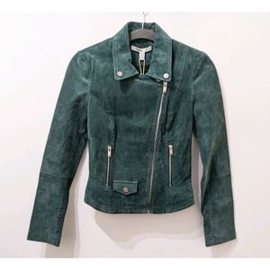 ZARA Leather Suede Biker Jacket Women's Size XS